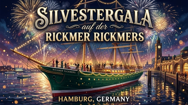 Silvestergala auf der Rickmer Rickmers 2026/2027 – Neujahr auf dem Museumsschiff in Hamburg
