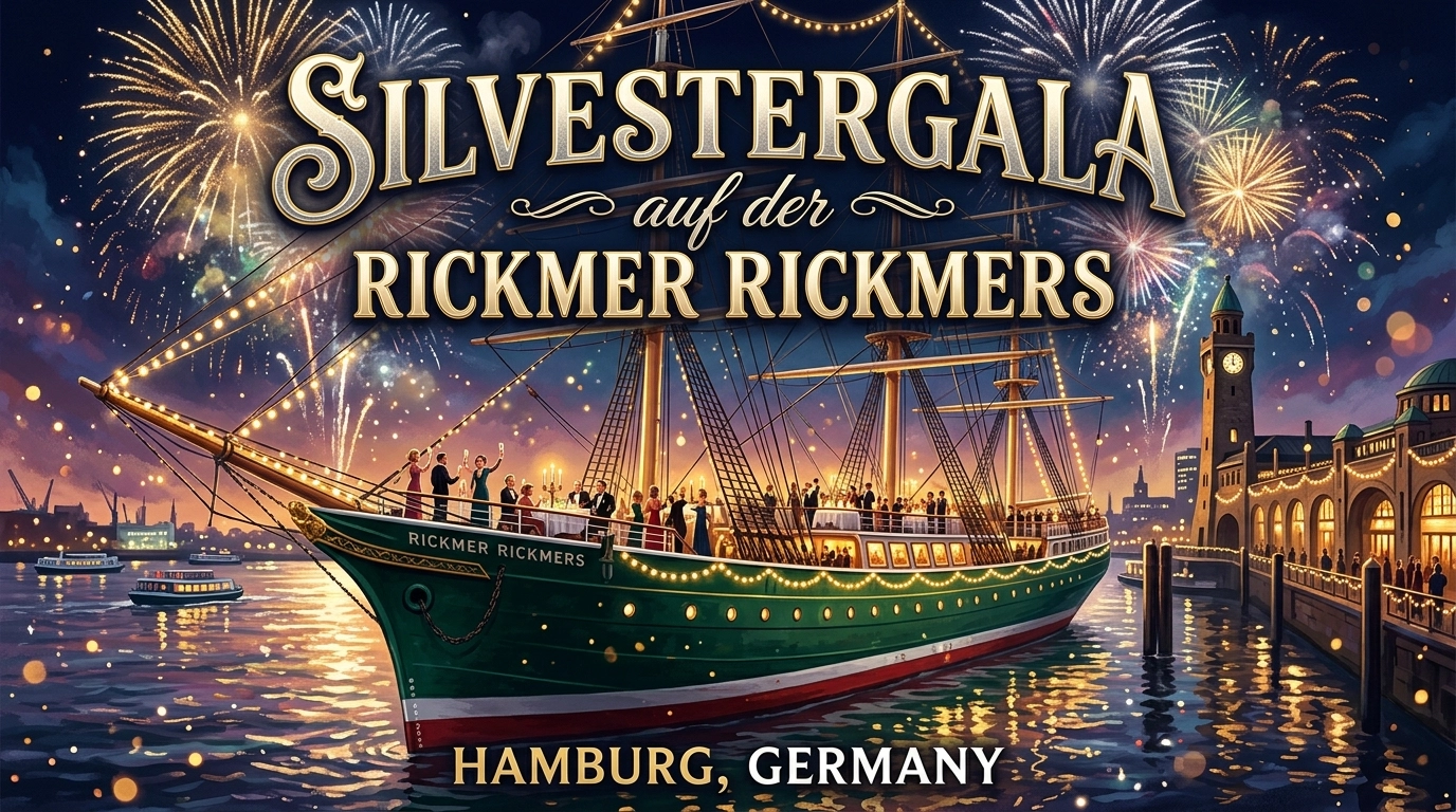 Silvestergala auf der Rickmer Rickmers 2026/2027 – Neujahr auf dem Museumsschiff in Hamburg