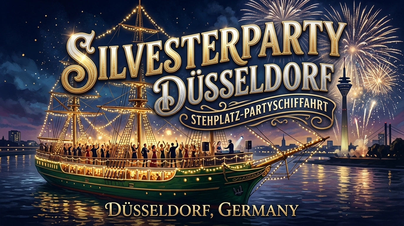Silvesterparty Düsseldorf 2026/2027 – Stehplatz-Partyschifffahrt auf dem Rhein