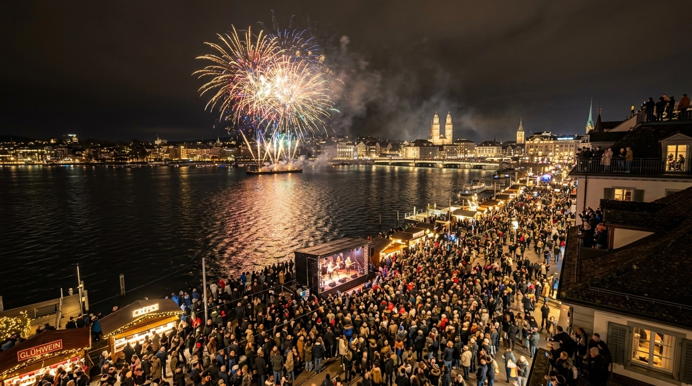 Silvester in Zürich 2026/2027 – Feuerwerk, Feiern & Programm am Zürichsee