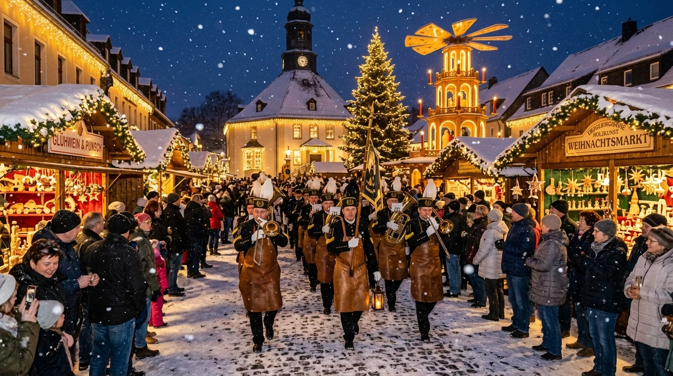 Stollberger Weihnachtsmarkt in Stollberg (Deutschland) 2026: Bergparade & Programm