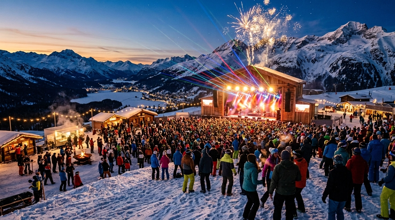 SunIce Festival in St. Moritz (Schweiz) 2026/2027: Winterfestival, Tickets, Line-up und Ski