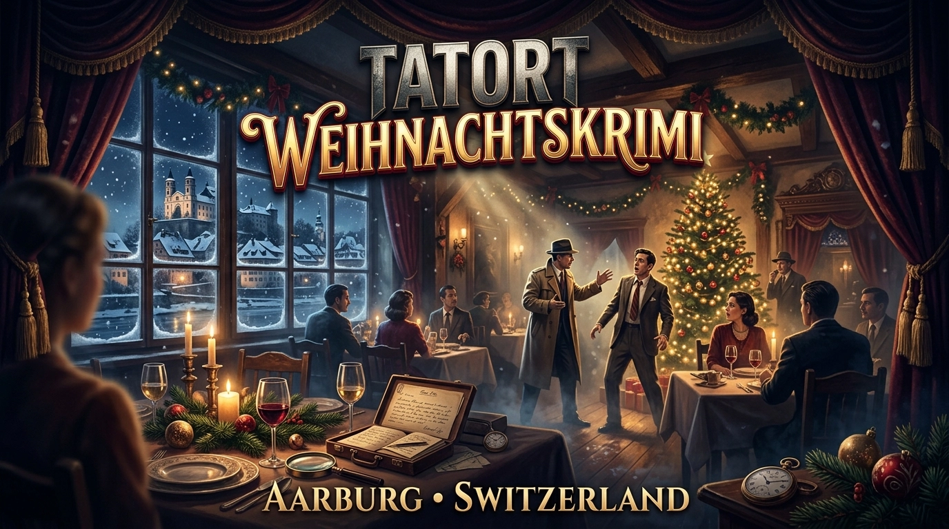 Tatort Weihnachtskrimi 2026 in Aarburg – Christmas Crime Dinner