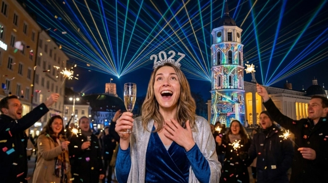 New Year's Eve in Vilnius 2026/2027 – Lichtshow am Kathedralenplatz
