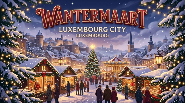Wantermaart Luxemburg 2026 – Weihnachtsmarkt an der Gëlle Fra