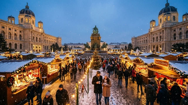 Weihnachtsdorf am Maria-Theresien-Platz 2026 – Imperialer Weihnachtszauber in Wien
