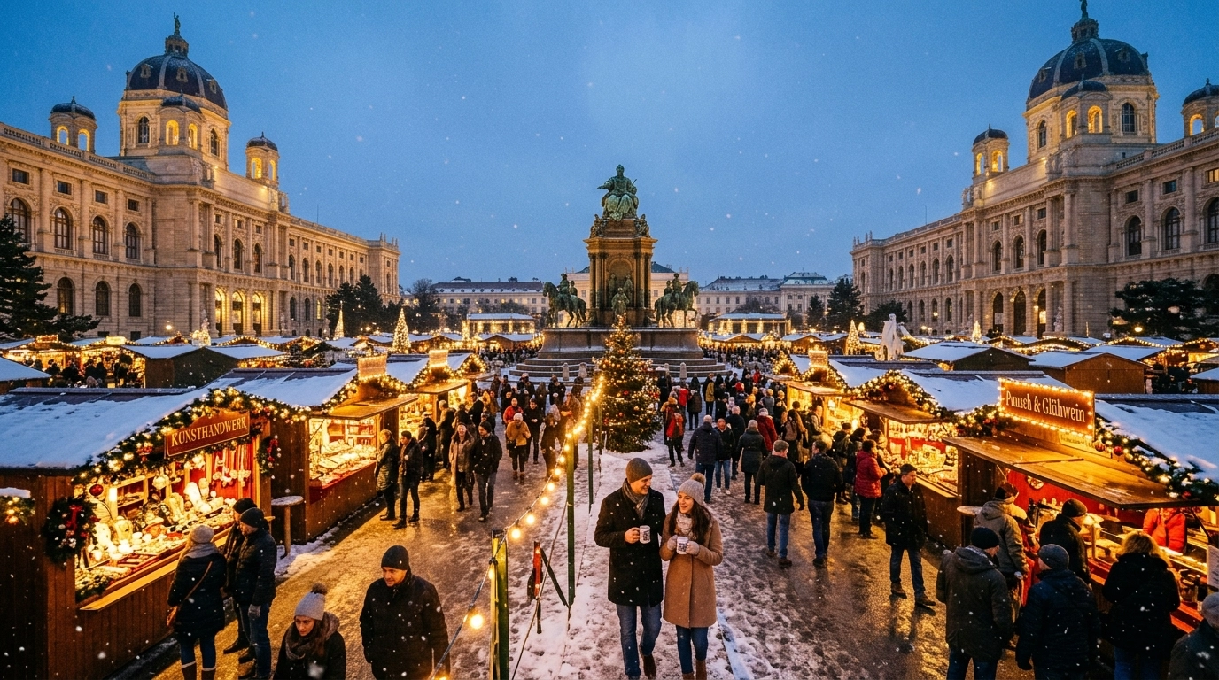 Weihnachtsdorf am Maria-Theresien-Platz 2026 – Imperialer Weihnachtszauber in Wien