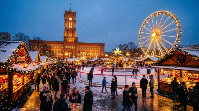 Weihnachtsmarkt am Roten Rathaus 2026/2027 – Berliner Weihnachtszeit mit Eisbahn & Riesenrad