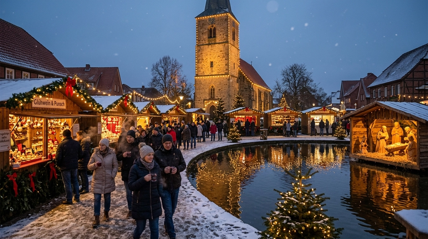 Weihnachtsmarkt Lienen 2026 – Adventsmarkt am Dorfteich & Kirchplatz
