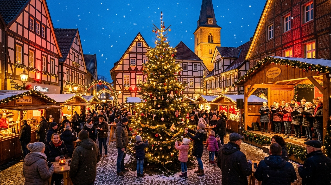 Weihnachtsmarkt Vreden 2026 – Adventsauftakt am Marktplatz mit Horst-Schmücken & Vreden singt