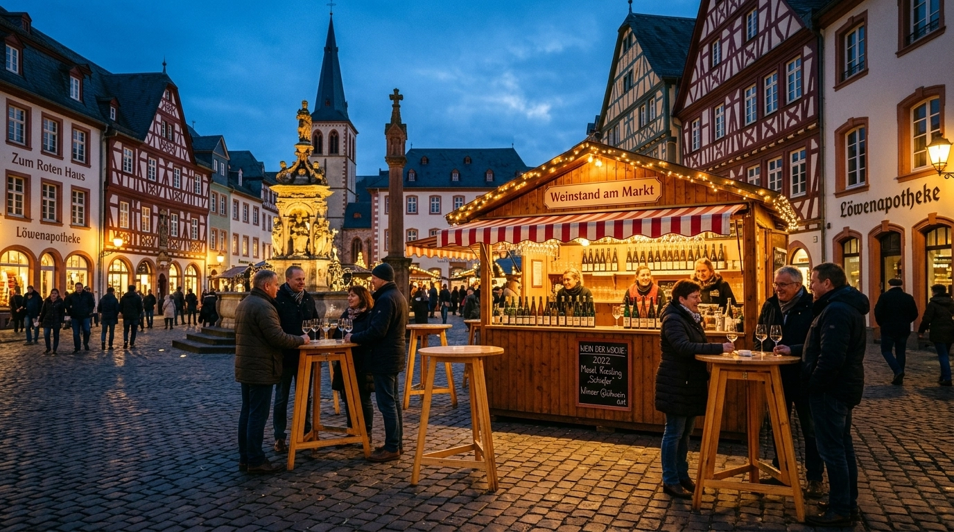 Trierer Weinstand am Hauptmarkt 2026: Winzer und Wein mitten in der Stadt