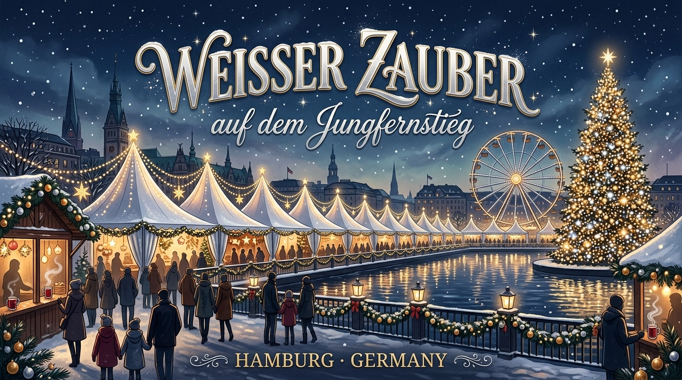 Weißer Zauber auf dem Jungfernstieg 2026 – Weihnachtsmarkt an der Binnenalster
