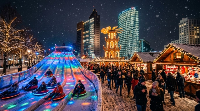 Winterwelt & Weihnachtsmarkt am Potsdamer Platz 2026 – Rodeln und Glühwein in Berlin