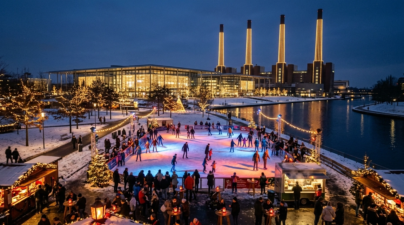 Winterzauber Autostadt Wolfsburg 2026/2027 – Wintermarkt, Eislaufen & Lichtshow in Wolfsburg